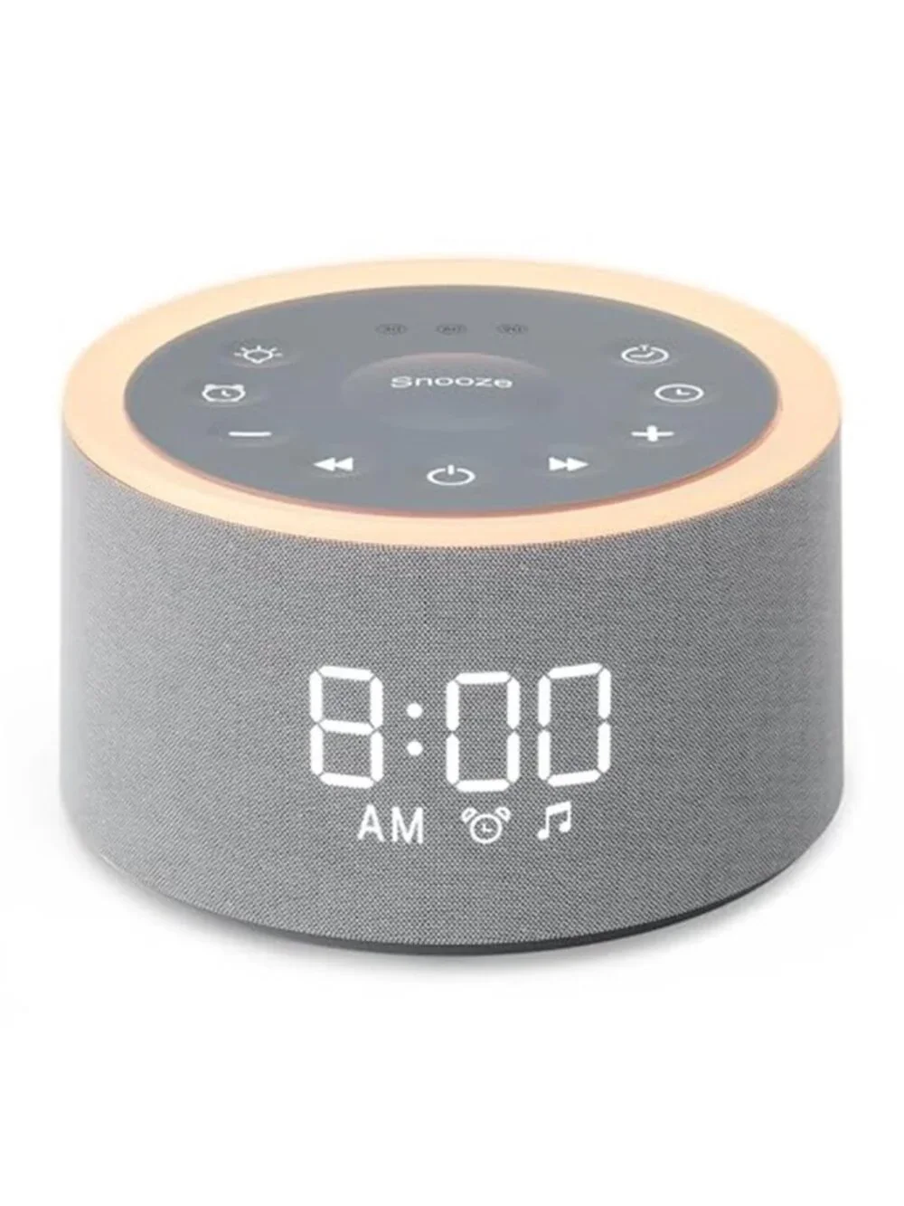 White Noise Sound Machine Alarm Clock Night Light Baby Sleep 29 Sounds Grey